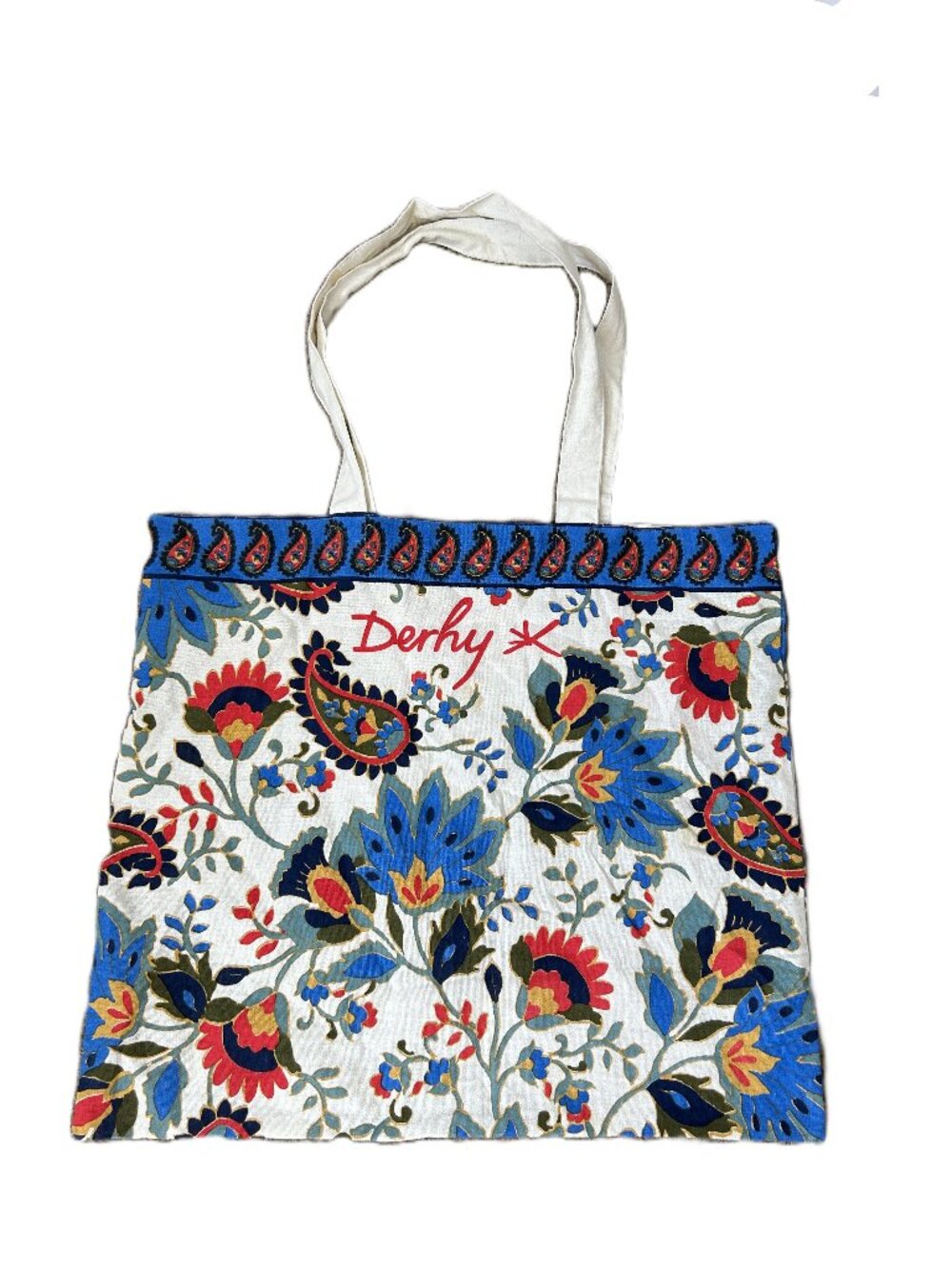 Derhy Boho Floral Paisley Tote Bag